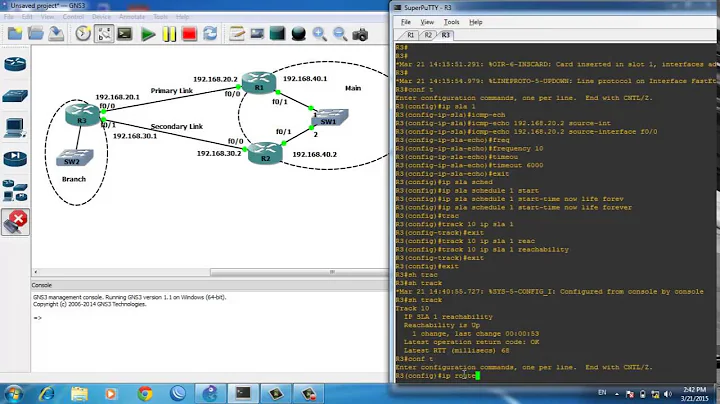 Cisco router WAN Redundancy/WAN Failover and Change Routing dynamicaly Using IP SLA - Route Tracking