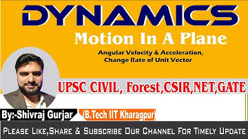 17.Dynamics:Motion in a Plane-Angular Velocity and Acceleration, Rate change in unit vector| UPSC