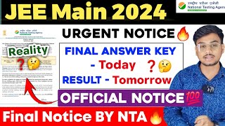 JEE Main 2024 Final Answer Key & Result 🔥| JEE Main 2024 Result Date |JEE Main 2024 Latest News #jee