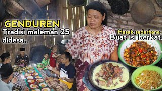 Tradisi Maleman 25 ganjil di Bulan Ramadhan, Masak buat Berkatan,Ayam pedesan,mie goreng,oseng kikil