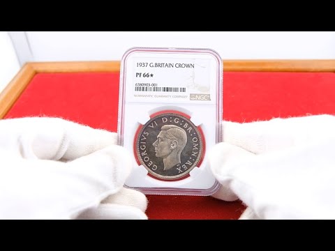 イギリス 1937年 クラウン 銀貨 ジョージ6世 PCGS PF66☆ - YouTube