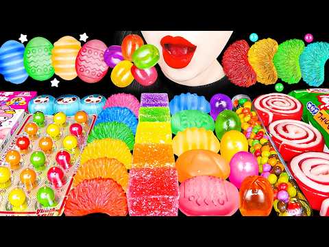 ASMR RAINBOW DESSERTS 무지개 꿀젤리 왁스병 킨조젤리 <strong>운세보기</strong> 초콜릿 디저트 먹방 KINJO JELLY GUMMY CANDY EATING SOUNDS MUKBANG