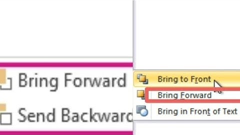 MS Word Bring Forward