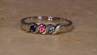 Three Stone S bar Mothers Ring*