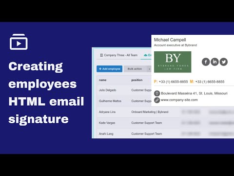 Create HTML email signatures for company employees