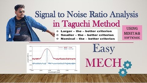 Signal to Noise Ratio Analysis in Taguchi Method (Using MINITAB Software)