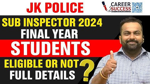 Jkp Si 2024 || Final year students eligible or not || Jkp sub inspector classes started  9419145317