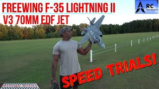 SPEED TRIALS: Freewing F35 Lightning II V3 70mm EDF Jet SPEED TRIALS #rc #rcplane #aeroplane