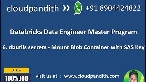 6. Hands-On: Databricks Project : dbutils secrets - Mount Blob Storage With SAS Key Using Key Vault