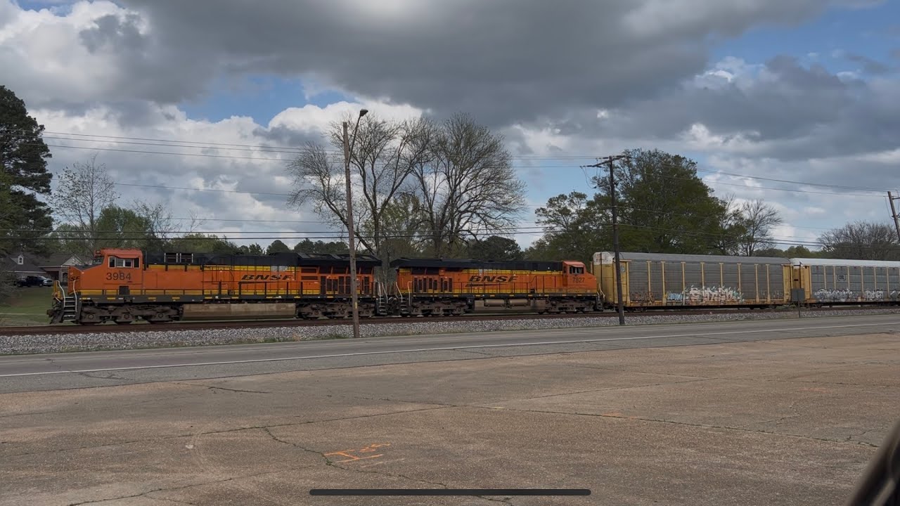 586 Bnsf Auto Rack Freight Train 3984 #bnsftrains #autoracks 