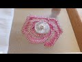 Luneville Embroidery 　flower　１｜Point tireポワンティレで刺す竹ビーズの花｜ リュネビル刺繍｜handmade embroidery ｜ 法绣 ｜프랑스자수