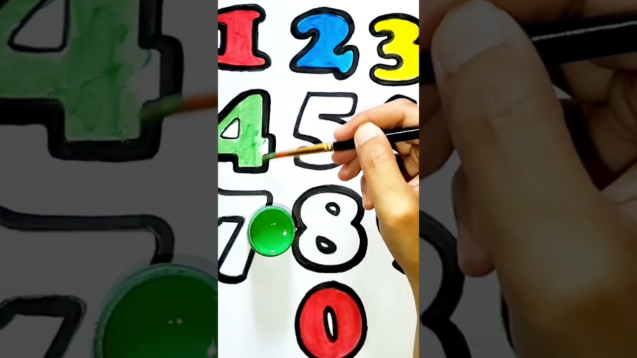 mewarnai gambar angka