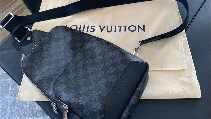 Louis Vuitton Avenue Sling Mens Monogram Bag M45897 VIRGIL Leather Black  Matte