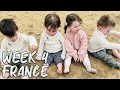 Our QUADRUPLETS 1ST TIME on the BEACH EVER &amp; Jumping in a FREEZING COLD POOL! || WEEK 4: France