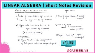 Linear Algebra | Short Notes Revision | GATE 2021 | Formula & Concepts in One Shot