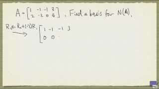Week 9 - Basis for nullspace