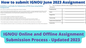 How to submit IGNOU June 2022 Assignment | IGNOU Online and Offline Assignment Submission Process