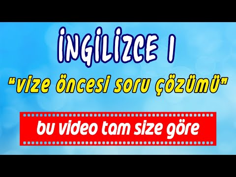 4) AÖF İngilizce-1 2018 VİZE - İngilizce 1 Soru Çözümü