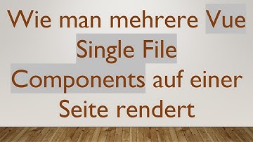 Wie man mehrere Vue Single File Components auf einer Seite rendert
