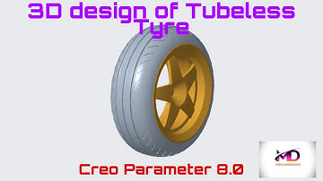 How to design 3D modeling of Tubeless Tyre in Creo Parametric 8.0 II Mechapedesign