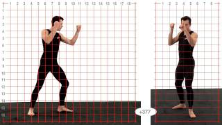 Athletic Male Thigh Kick - Grid Overlay Animation Reference Body Mechanics