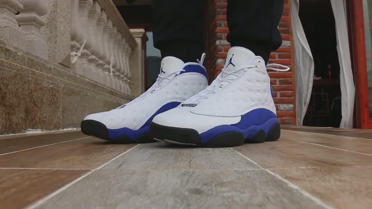 jordan 13 hyper royal on feet