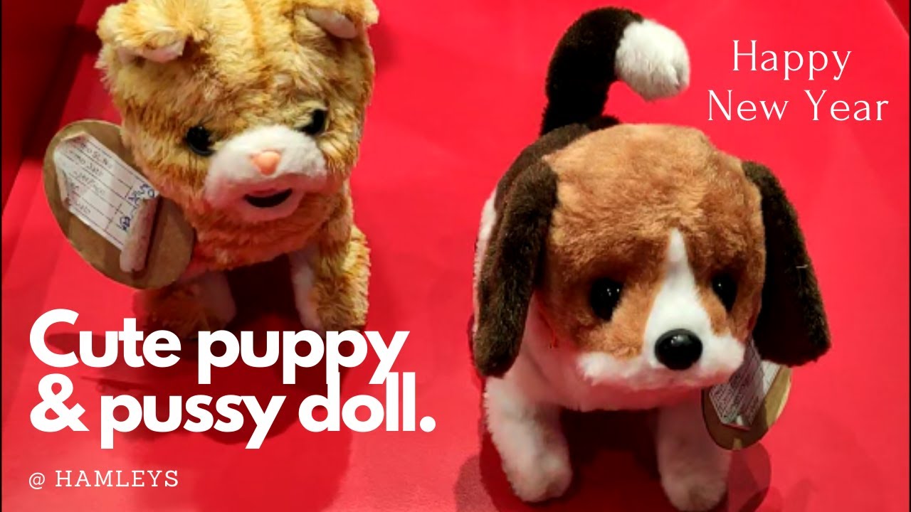 Cute Puppy & pussy dolls walking, shaking tails @ Hamleys #shorts