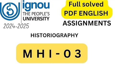 MHI-03 IGNOU SOLVED ASSIGNMENT ENGLISH 2024-25