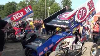 Tony Stewart & Donny Schatz Putting Heat in Engines, Ohsweken Speedway Tues July 31 2012