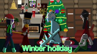 Piggy | Winter holiday | Full Walkthrough | Sticknodes animation