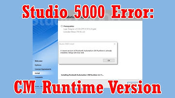 Studio 5000 "CM Runtime" Install Error Fix