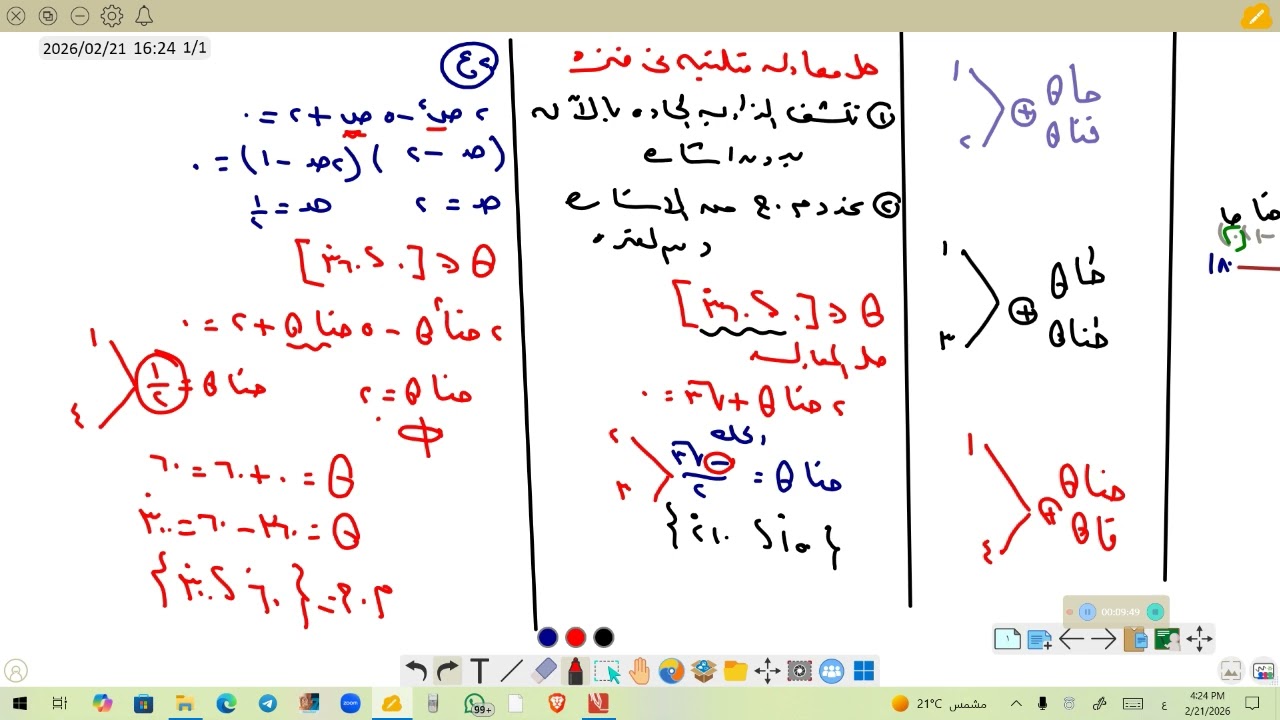 حل المعادلات المثلثيه