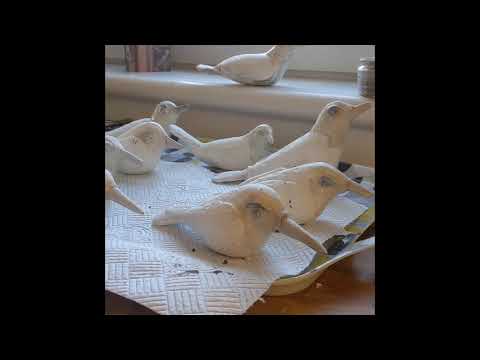 Glazing ceramic birds