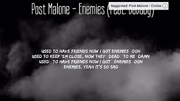 Post Malone - Enemies (Feat. DaBaby) (Lyrics)