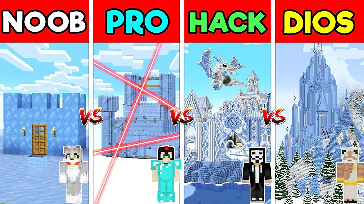 MINECRAFT: CASTILLO DE HIELO NOOB vs PRO vs HACKER...