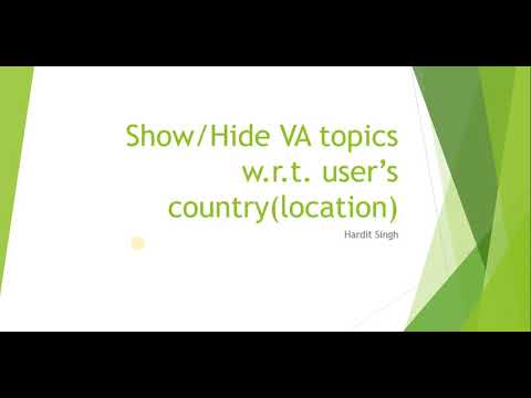 Show or Hide Virtual Agent topics | According to Location | ServiceNow