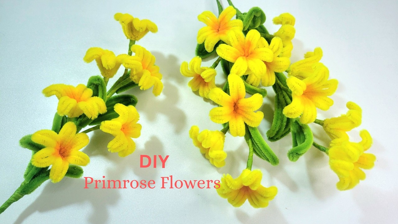 DIY Pipe Cleaner Flowers 🌼 Easy Yellow Primrose Tutorial | How to Make Beautiful Pipe Cleaner Flower