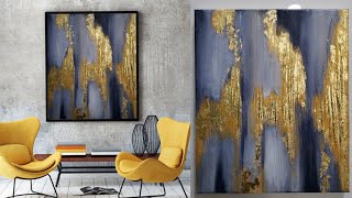 Most requested Highly textured gold leaf painting by Arte brigade|Acrylic painting,goldleaf painting