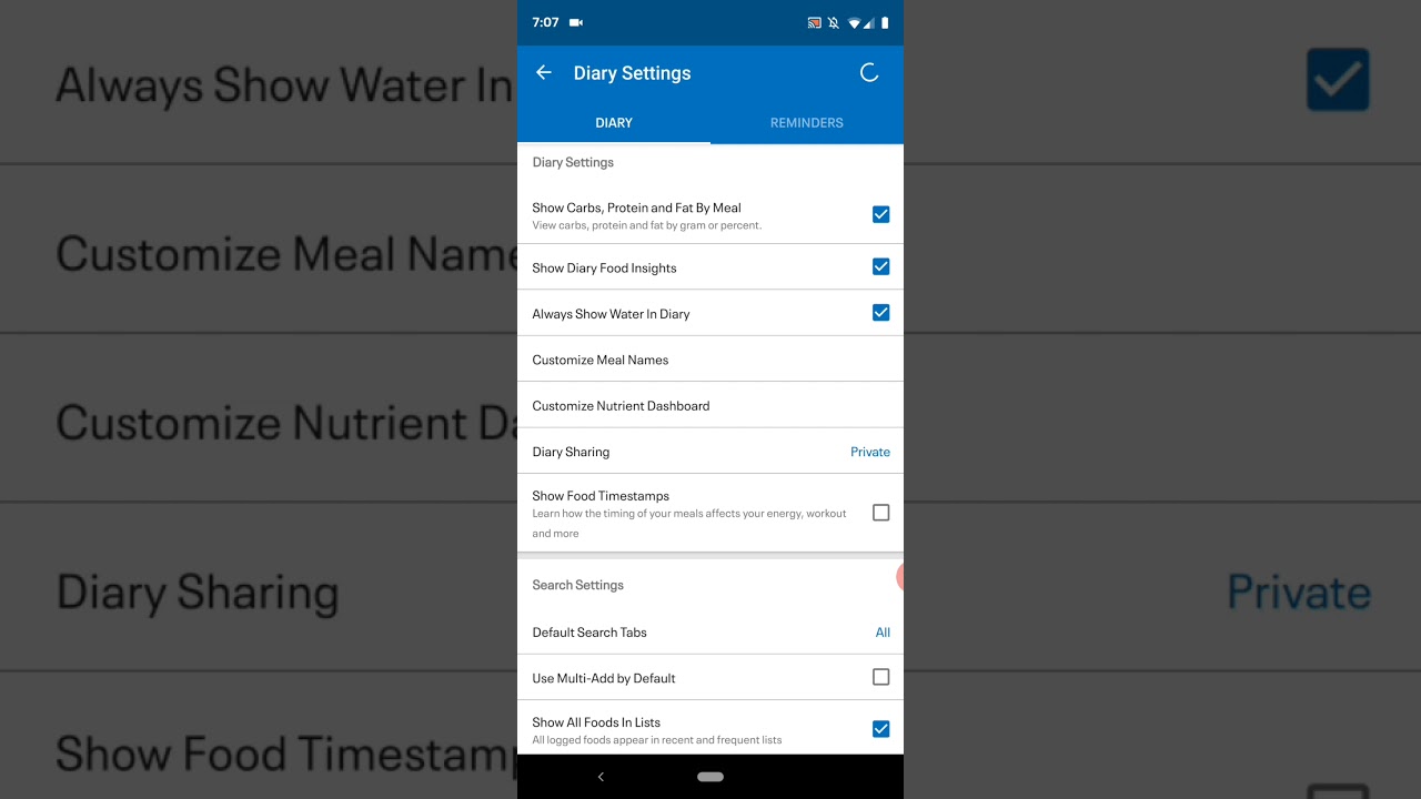 Android MyFitnessPal Tutorial: Sharing your food diary - YouTube