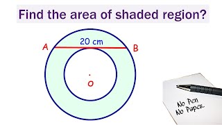 Q.2) Two concentric rings. Find the area of shaded region.