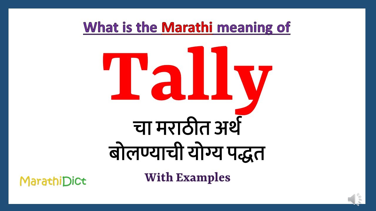Tally Meaning in Marathi Tally म्हणजे काय Tally in Marathi