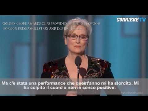 Video: Meryl Streep Supportato Dai Colleghi Dopo Il Discorso Contro Trump