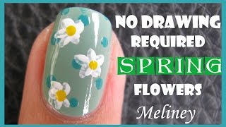 DAINTY SPRING FLOWERS | NO DRAWING REQUIRED FLORAL NAIL ART DESIGN TUTORIAL EASY SIMPLE CUTE