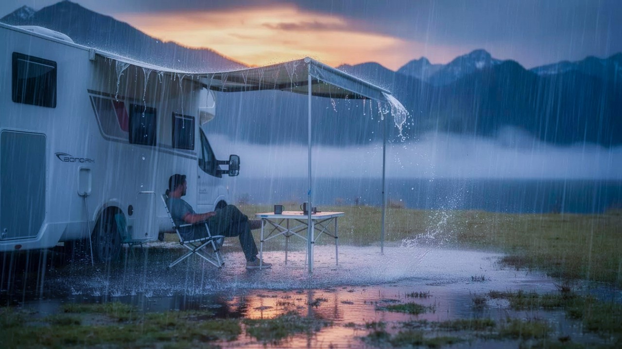 Heavy Rain Camping Among the Mountains | Cozy Camper Life