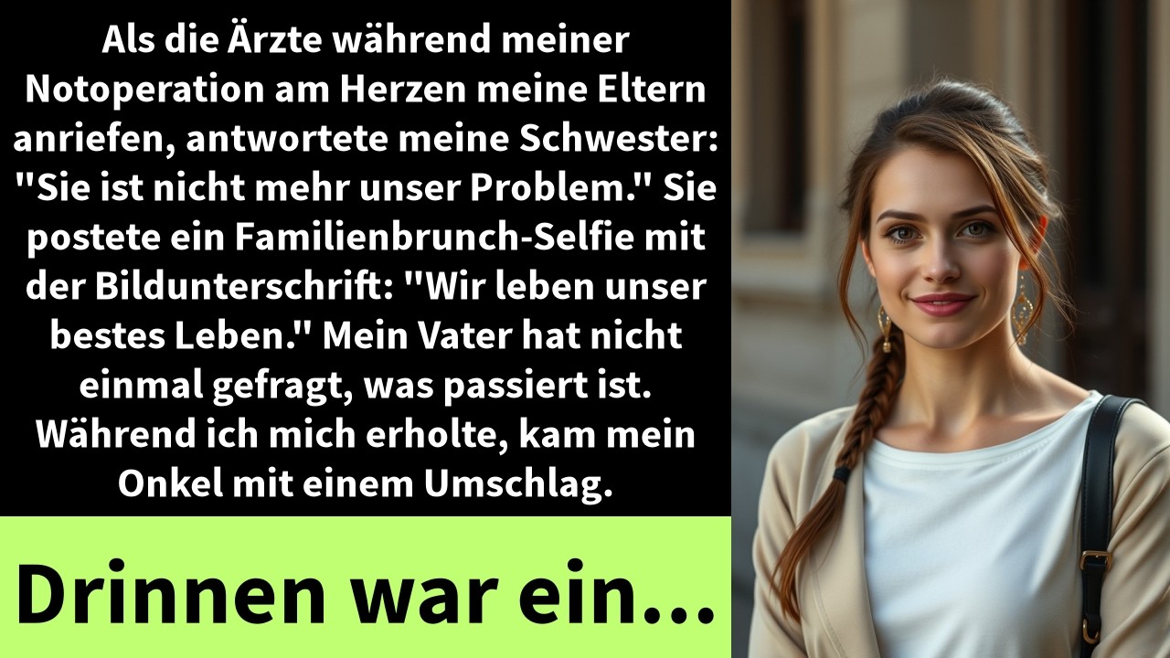 Als die Ärzte während meiner Notoperation am Herzen meine Eltern anriefen,antwortete meine Schwester