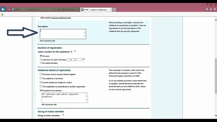 Creating a Registration on the PPSR