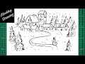 How to draw a winter village