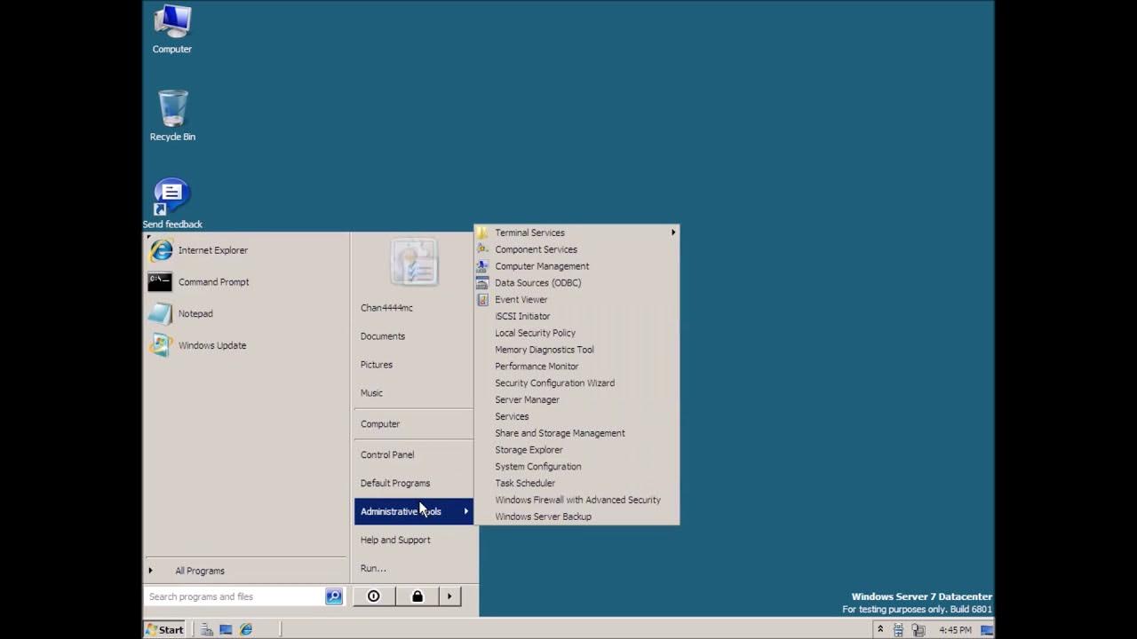 Windows Server 7 Build 6801 Youtube