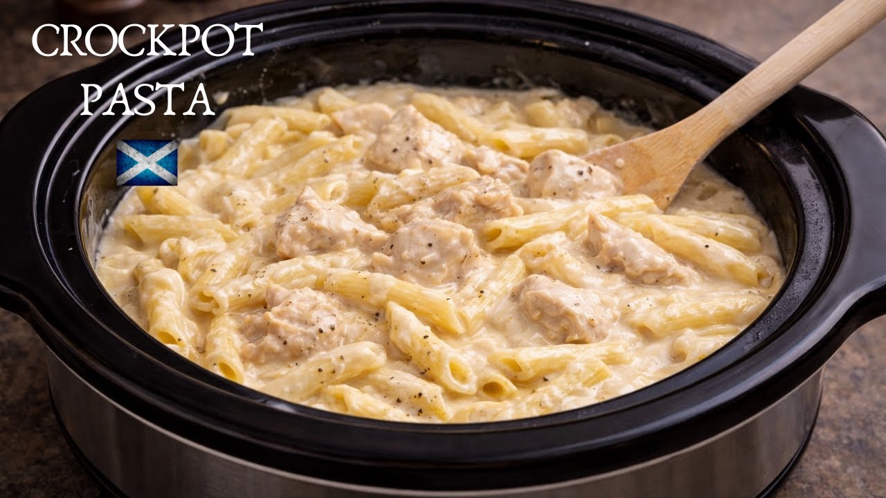 Slow Cooker Cheese & Chicken penne pasta :) Cook with me!