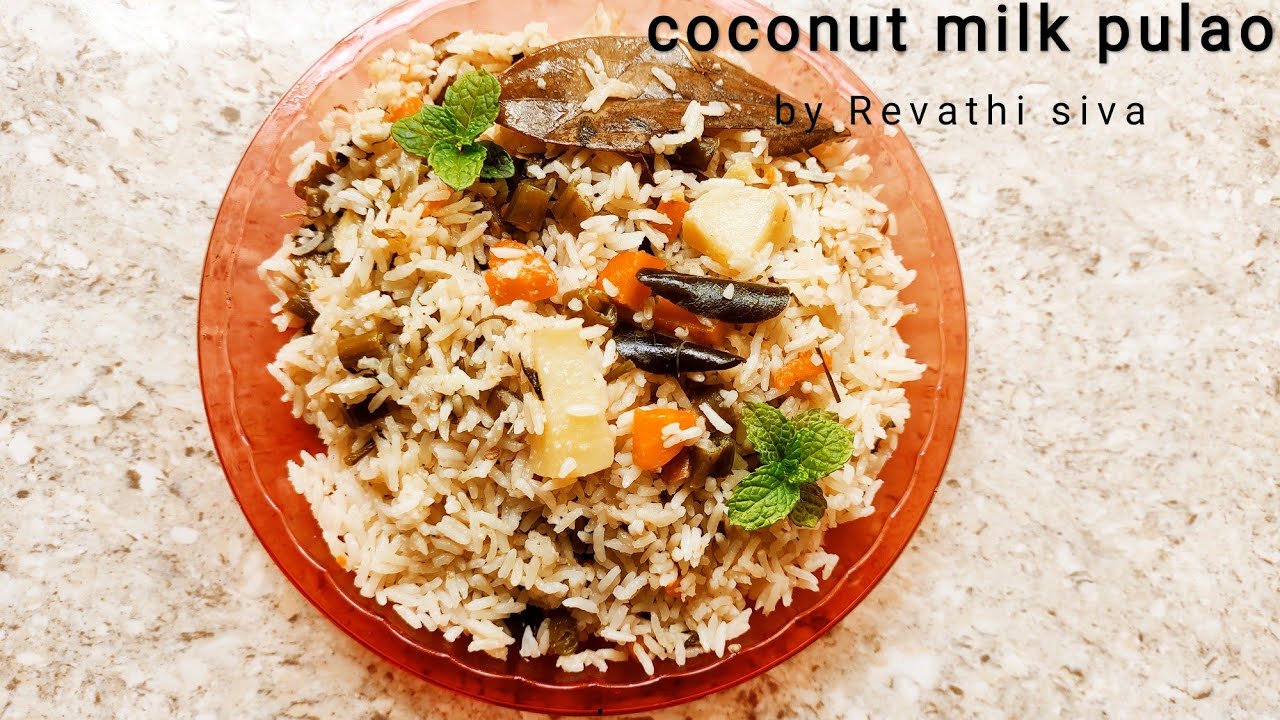 coconut milk pulao recipe coconut rice pulao coconut milk pulav